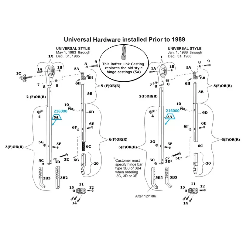 Zip Dee ’81 Main Arm Tube Only for Universal Hardware – 216000